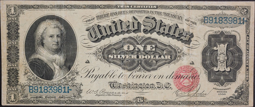 VF+ Series 1886 $1 Silver Certificate