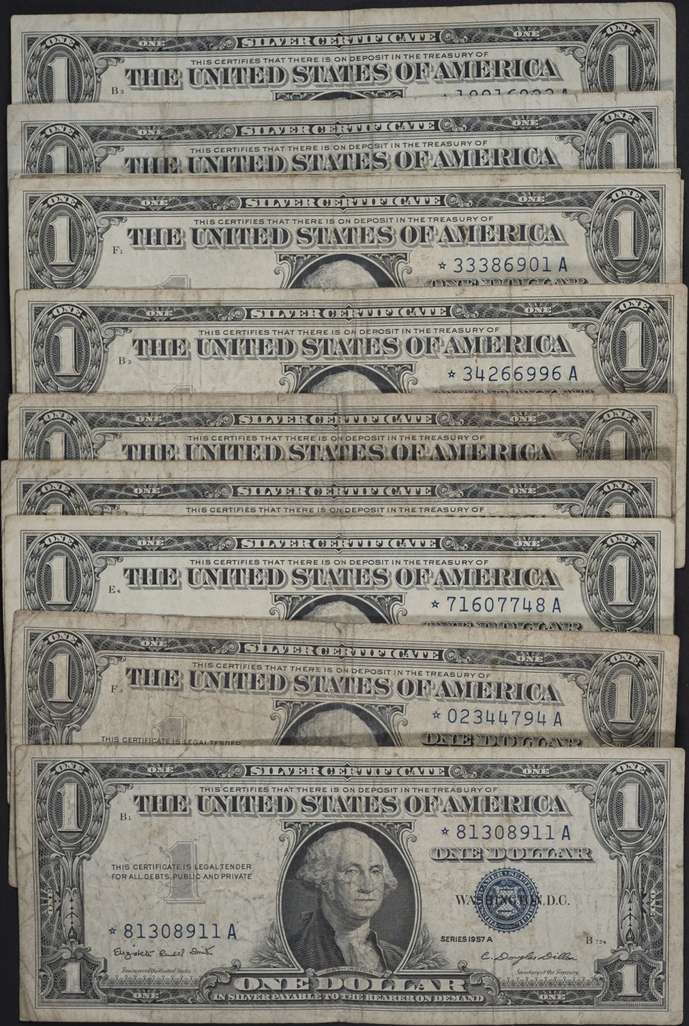 Selection of 1957-A $1 Star Notes