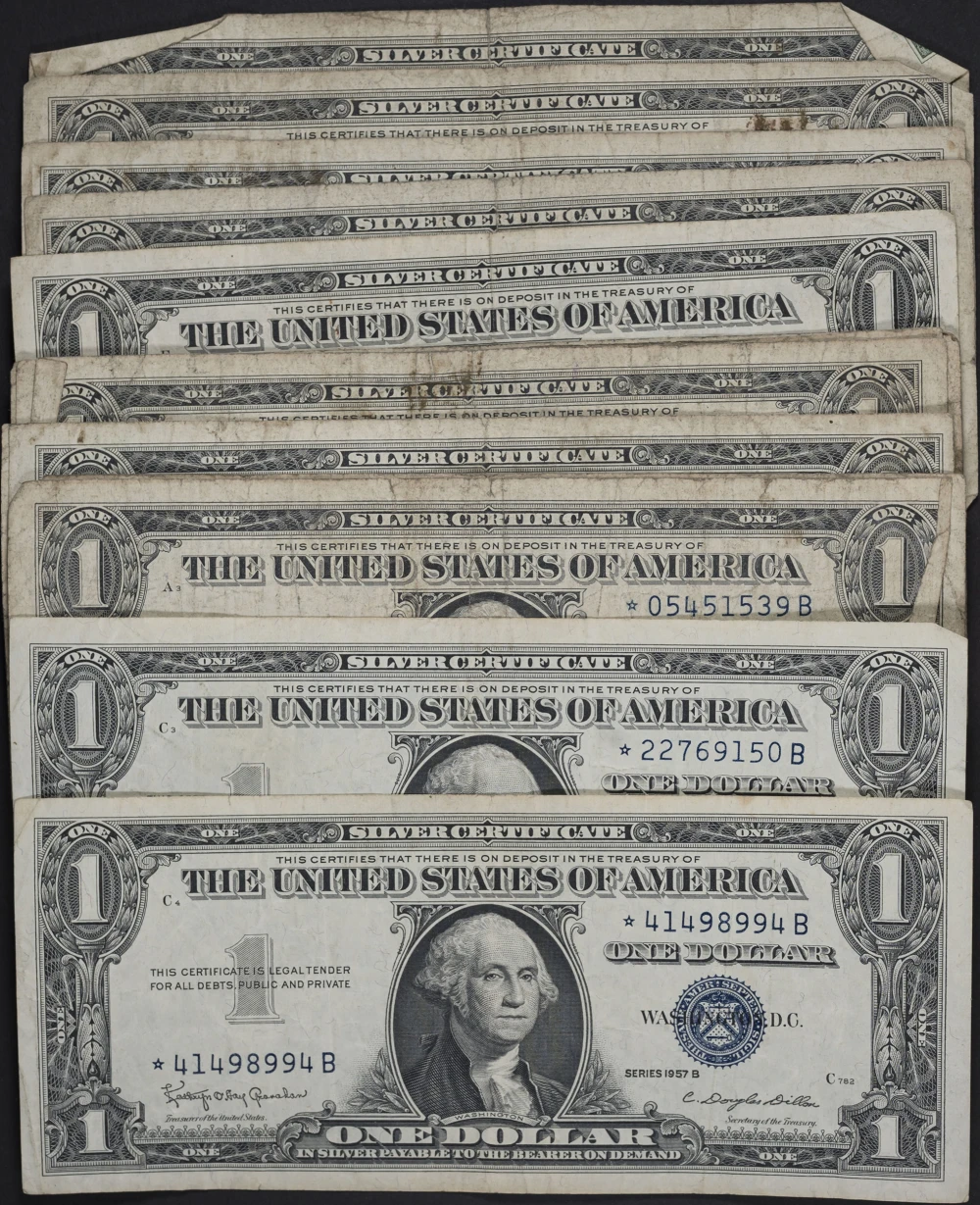 Group of 1957-B Silver Certificate Star Notes