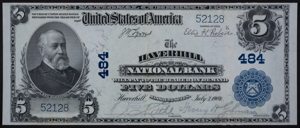 Haverhill MA. EF+ 1902 $5 National