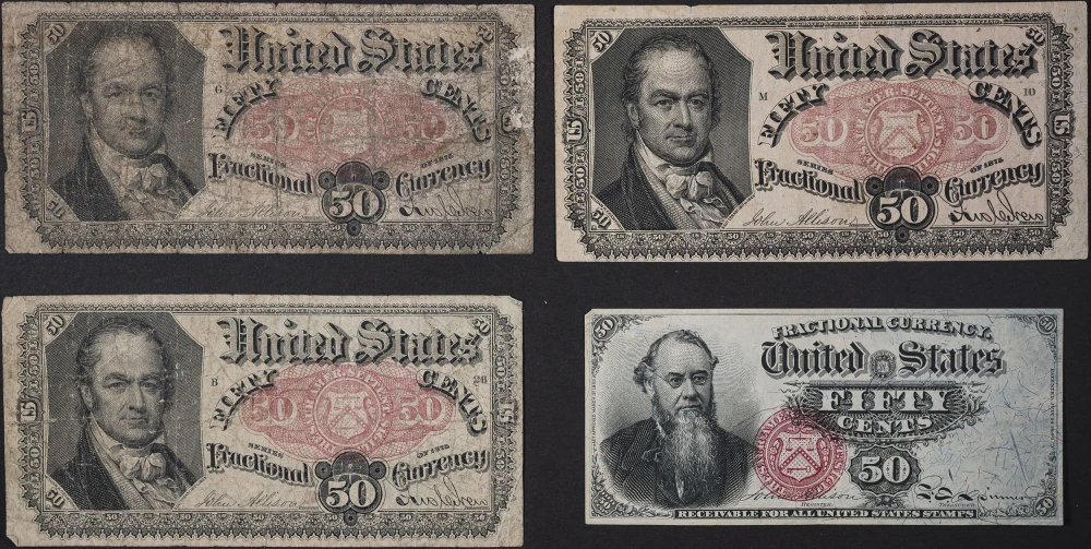 Quartet of VG to VF 50-Cents Fractional Notes