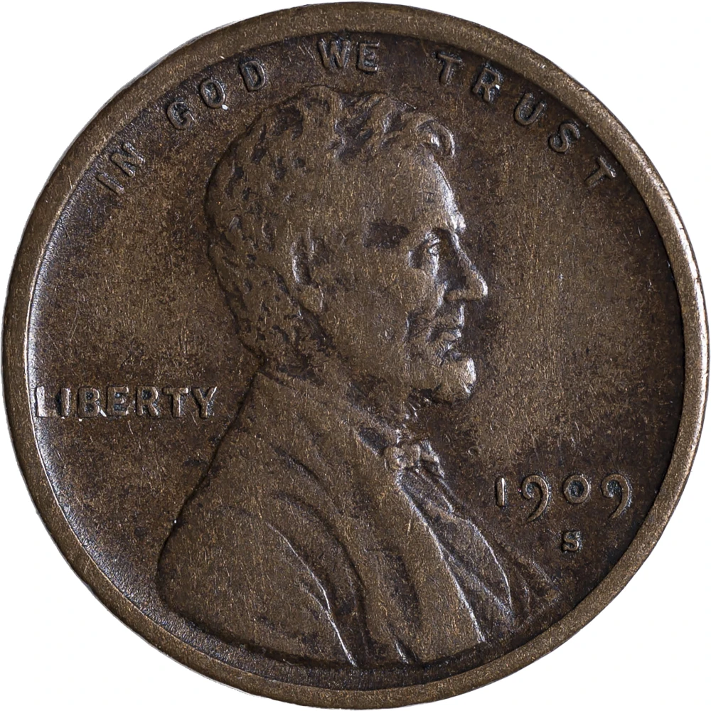 EF-40 1909-S V.D.B. Lincoln Cent