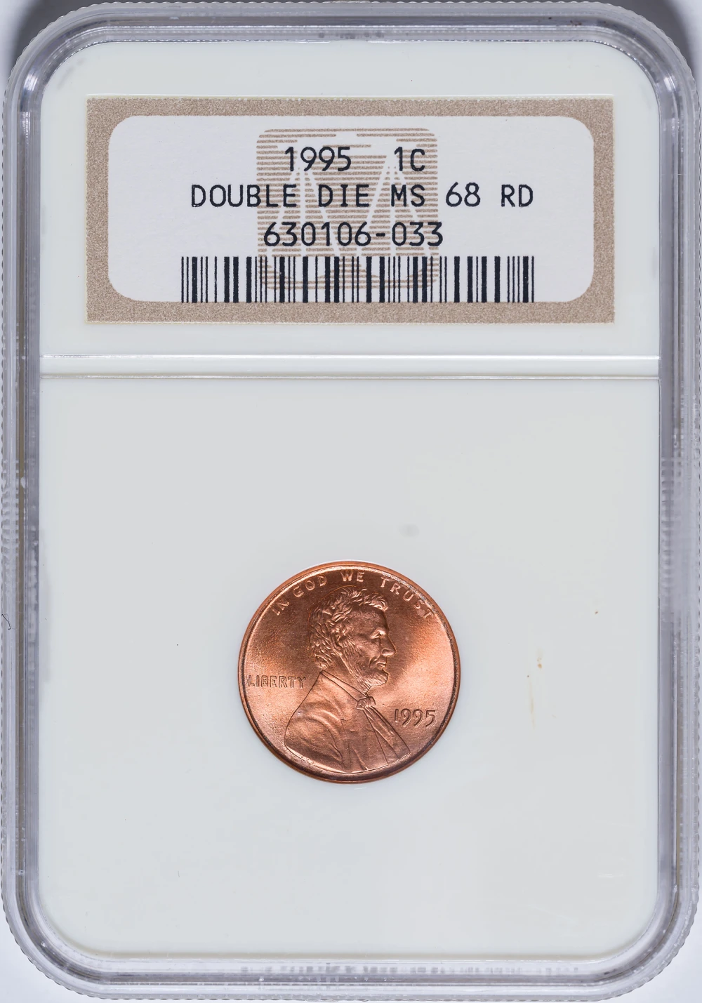 NGC MS-68 RD Doubled Die 1995 Lincoln Cent