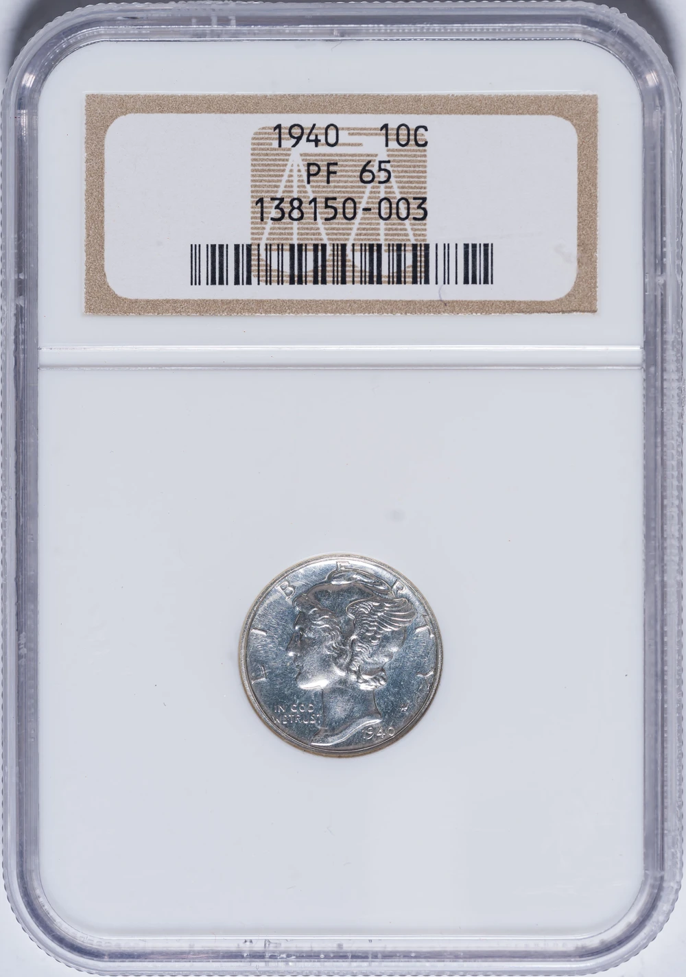 NGC Proof-65 1940 Mercury Dime
