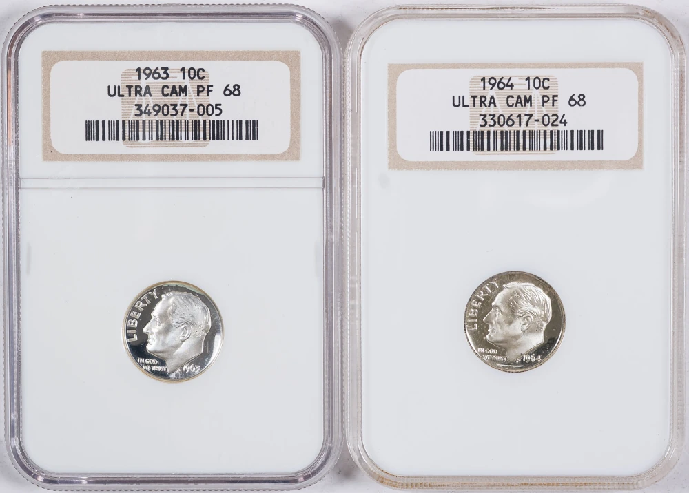 NGC ULTRA CAM Proof-68 Dime Duo