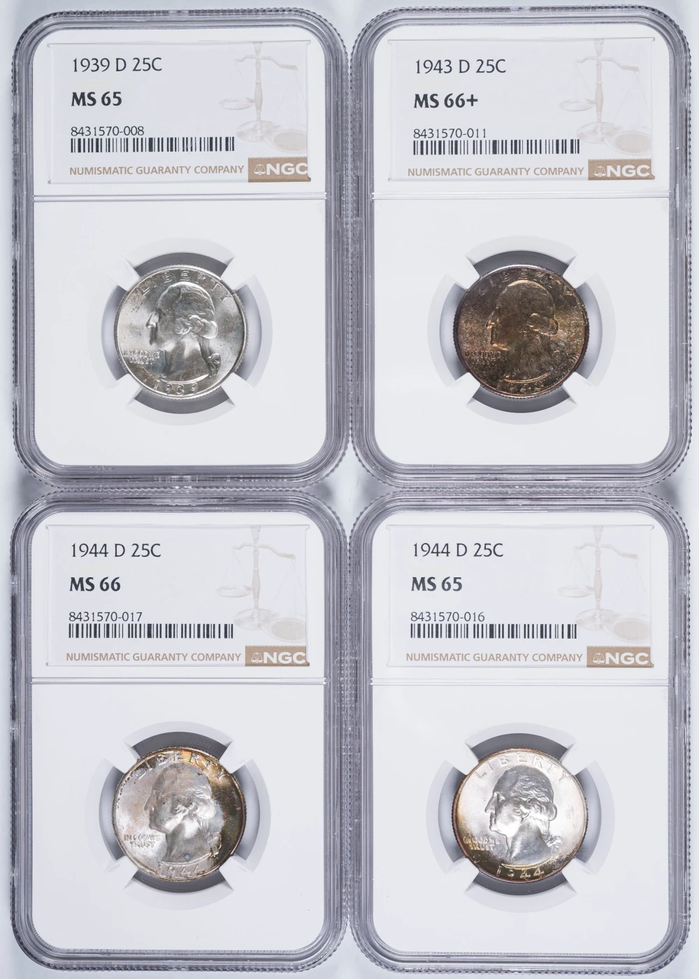 NGC Gem Washington Quarter Foursome