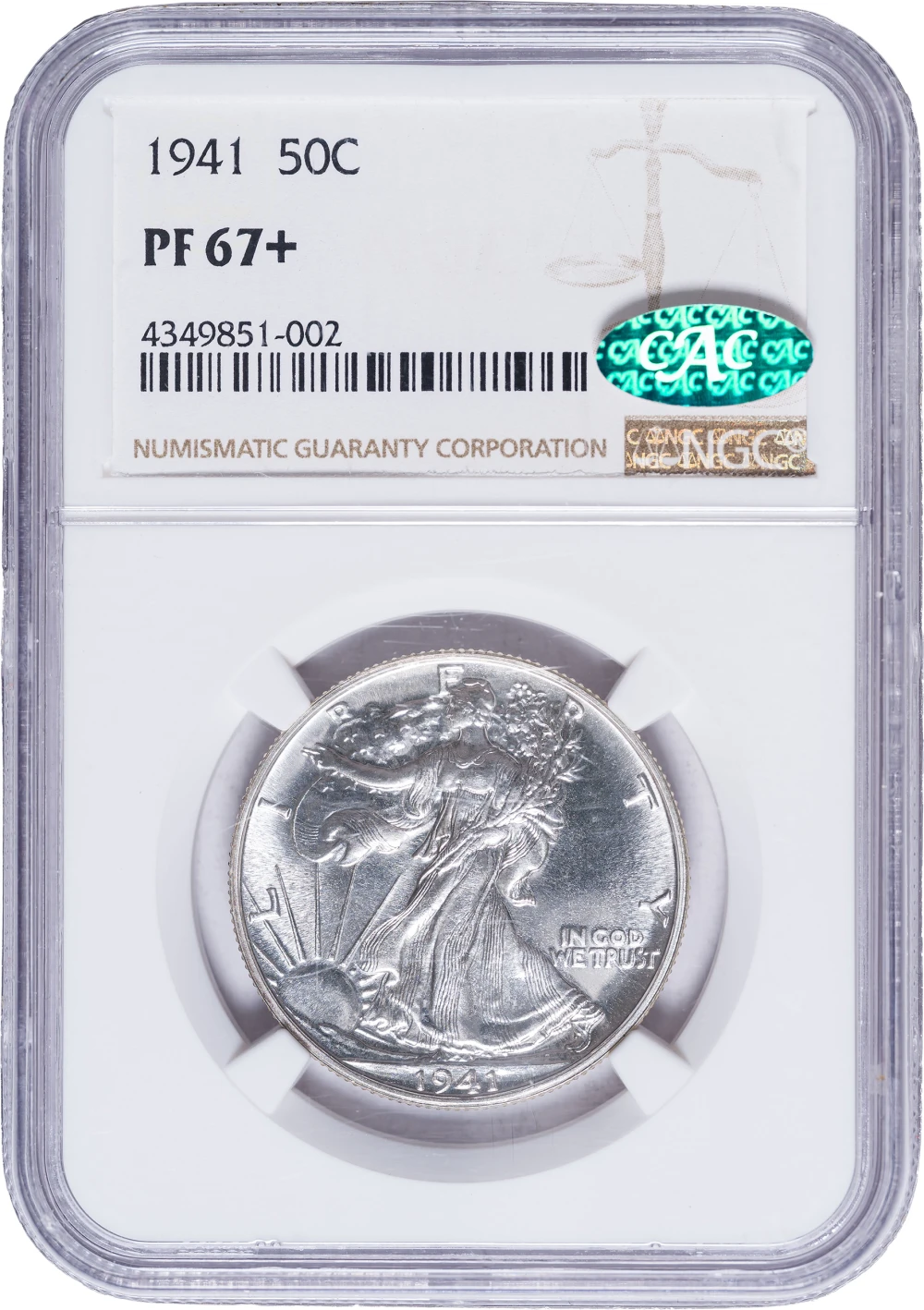 NGC Proof-67+ CAC 1941 Half Dollar