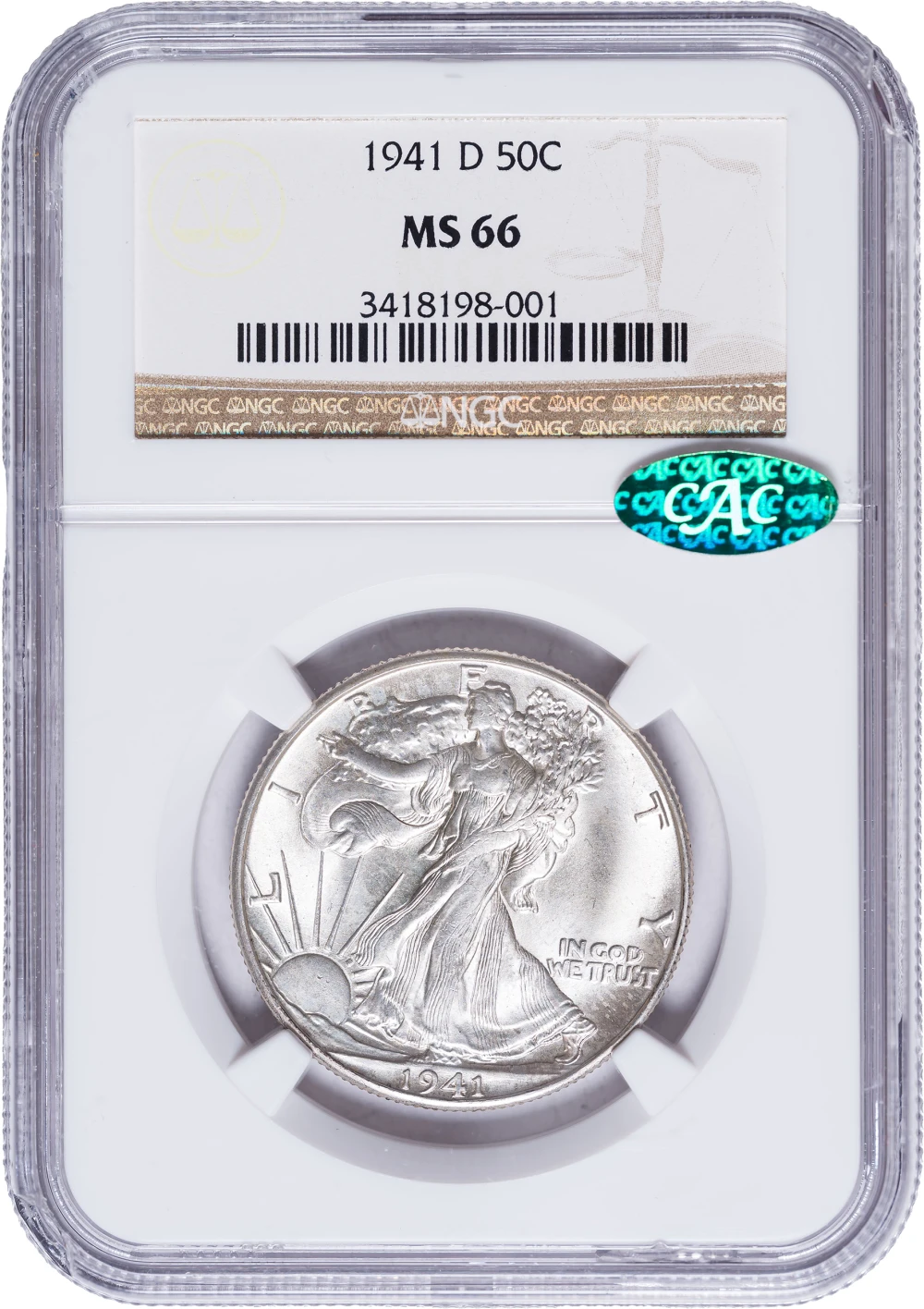 NGC MS-66 CAC 1941-D Half Dollar