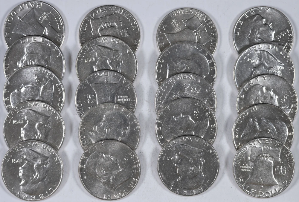 Slider BU Roll Of 1951 Franklin Half Dollars