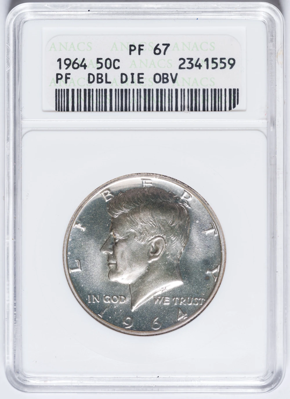 ANACS Proof-67 1964 Kennedy Half Dollar