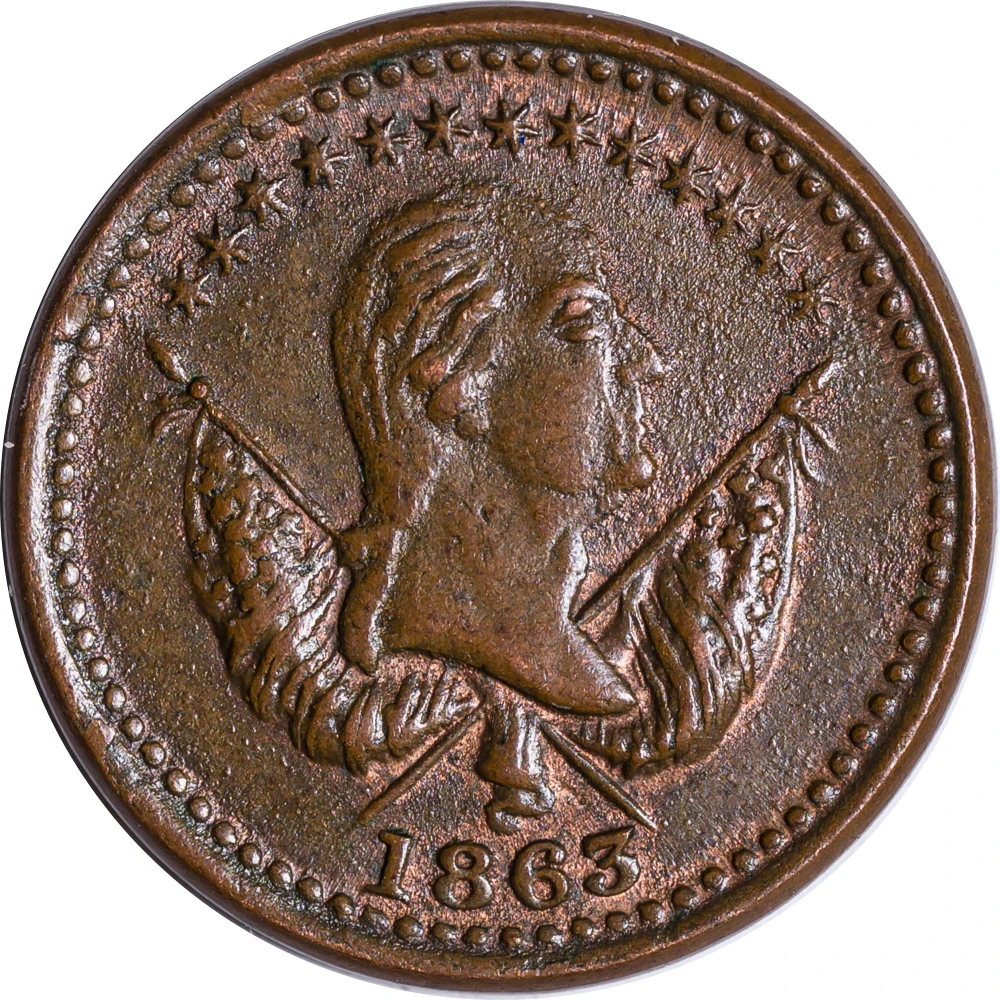 MS-62 BN 1863 Patriotic Civil War Token