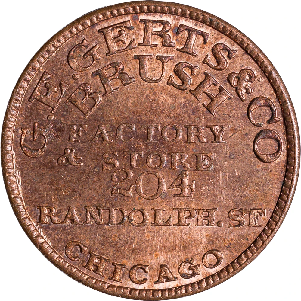 MS-64 RB Undated Store Card Civil War Token