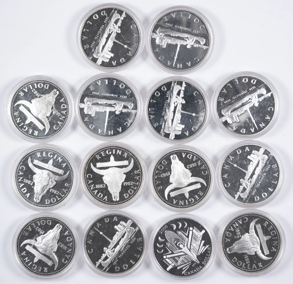Canada. 14 Coin Silver Dollar Lot