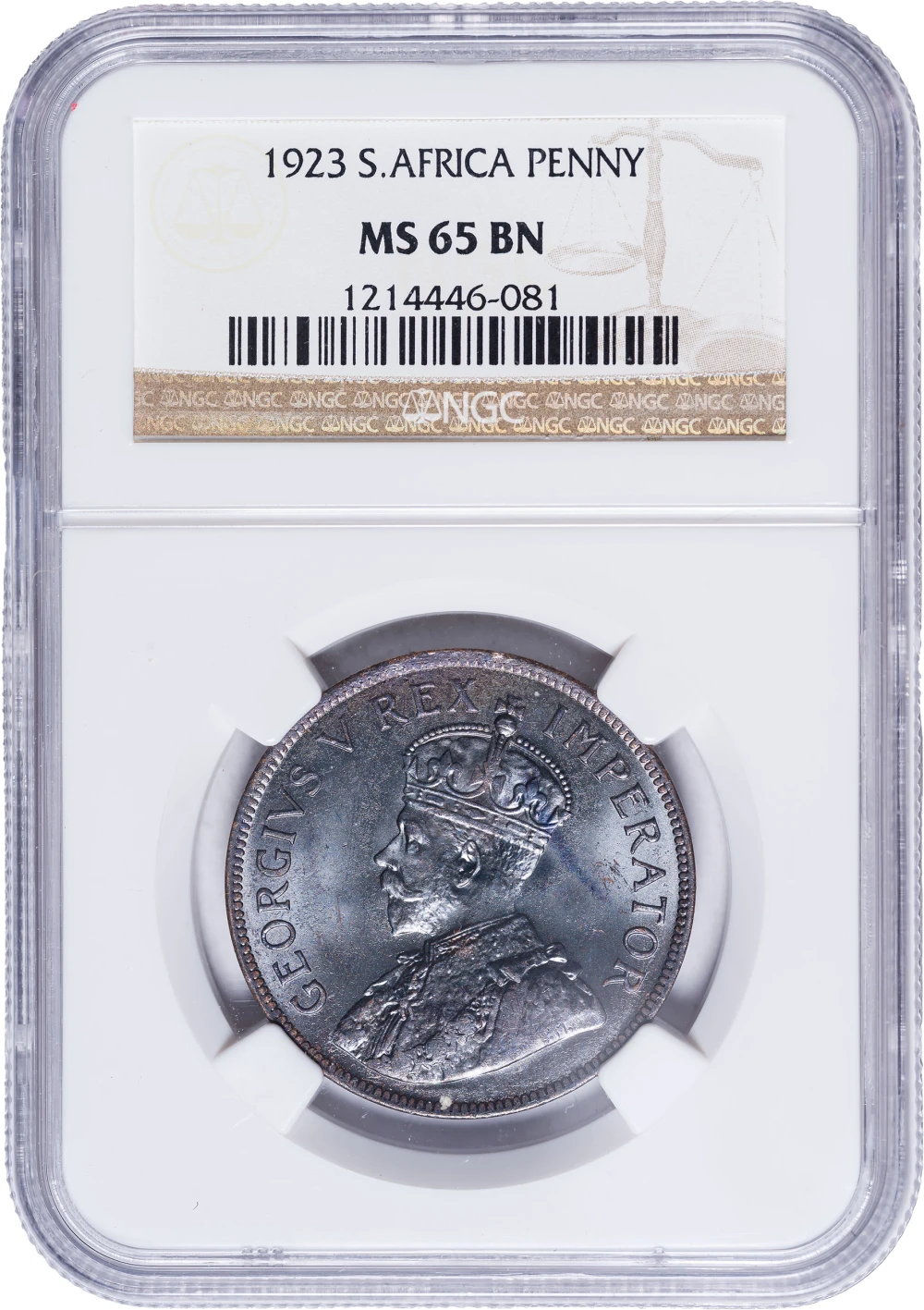 South Africa. NGC MS-65 BN 1923 Penny