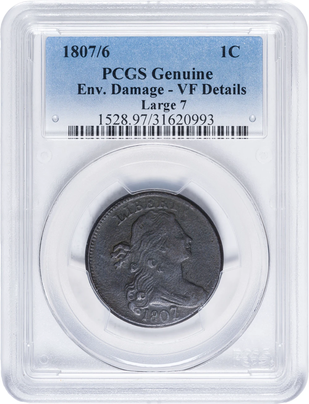 PCGS VF Details 1807/6 Large Cent