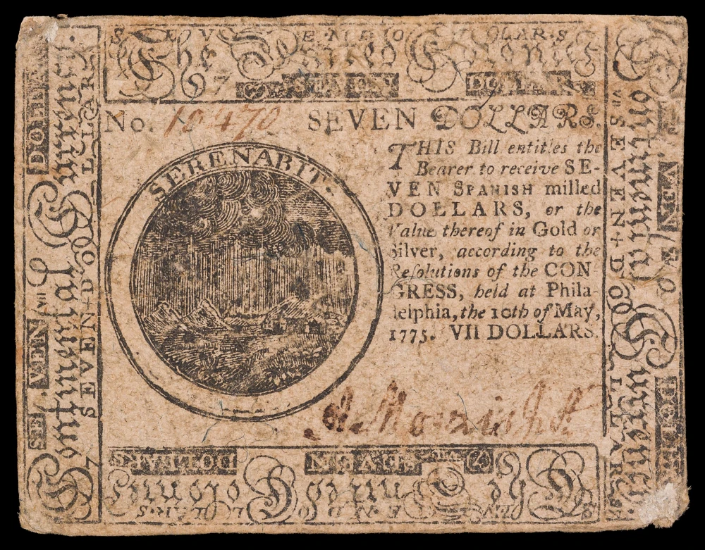 VF 1775 $7 Continental Currency