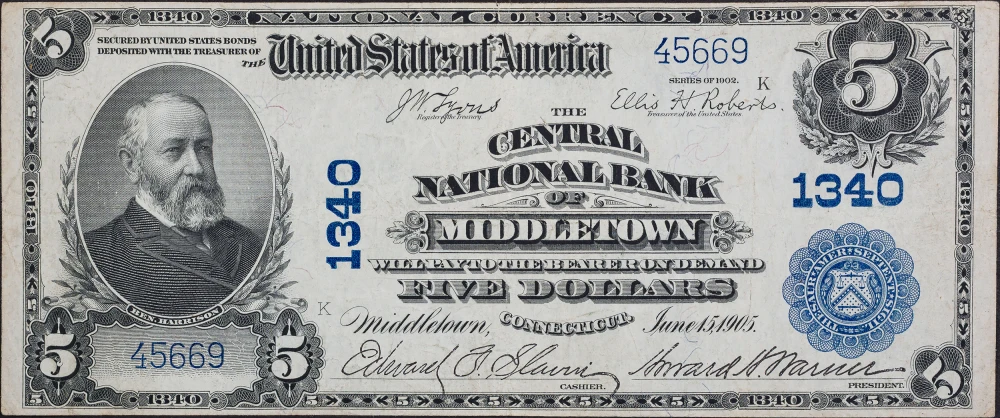 VF Series 1902 CT National Currency $5