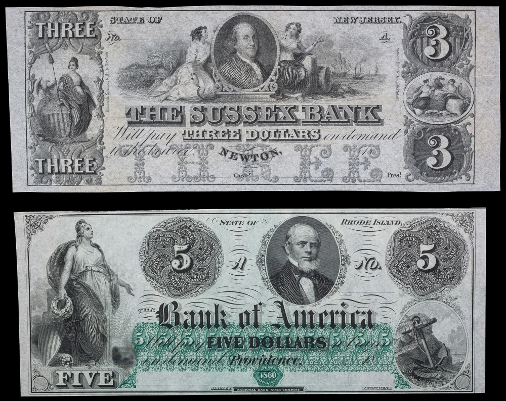 CU Pair Of Unissued Circa 1850's Obsolete Notes