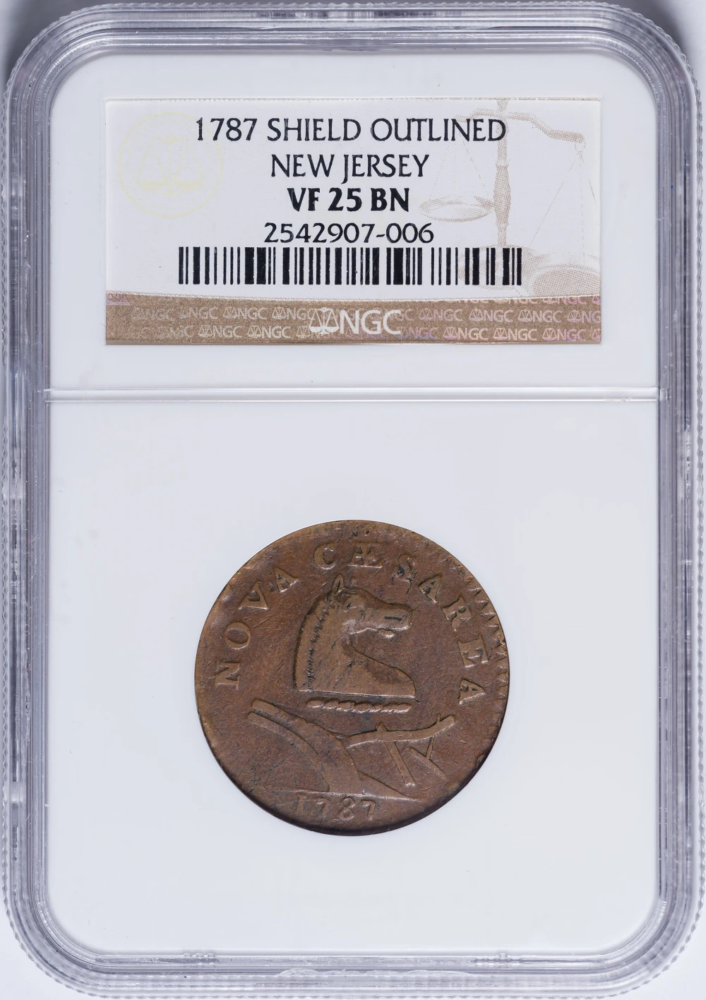 New Jersey. NGC VF-25 1787 Copper