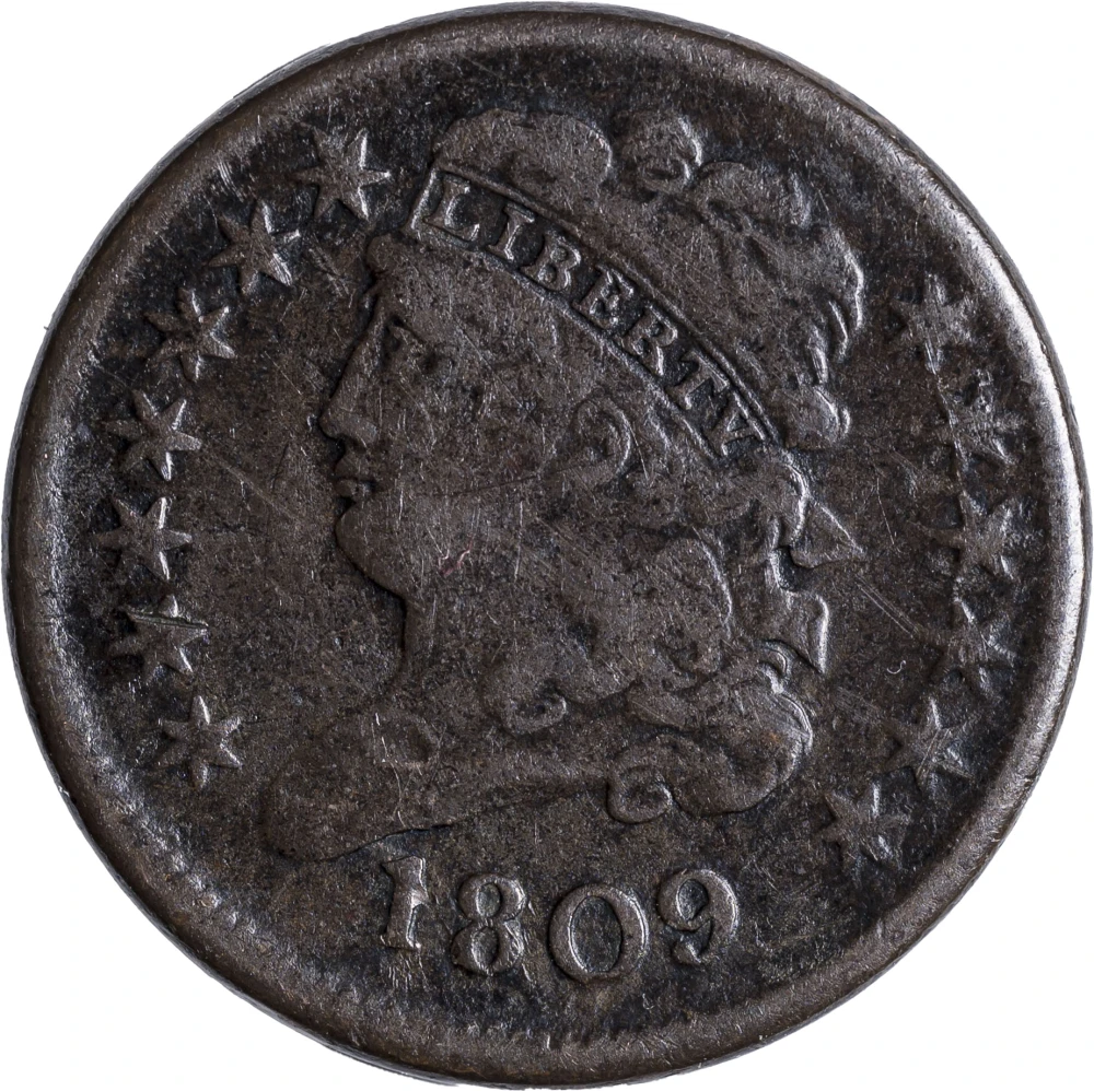 VF-20 1809 Half Cent