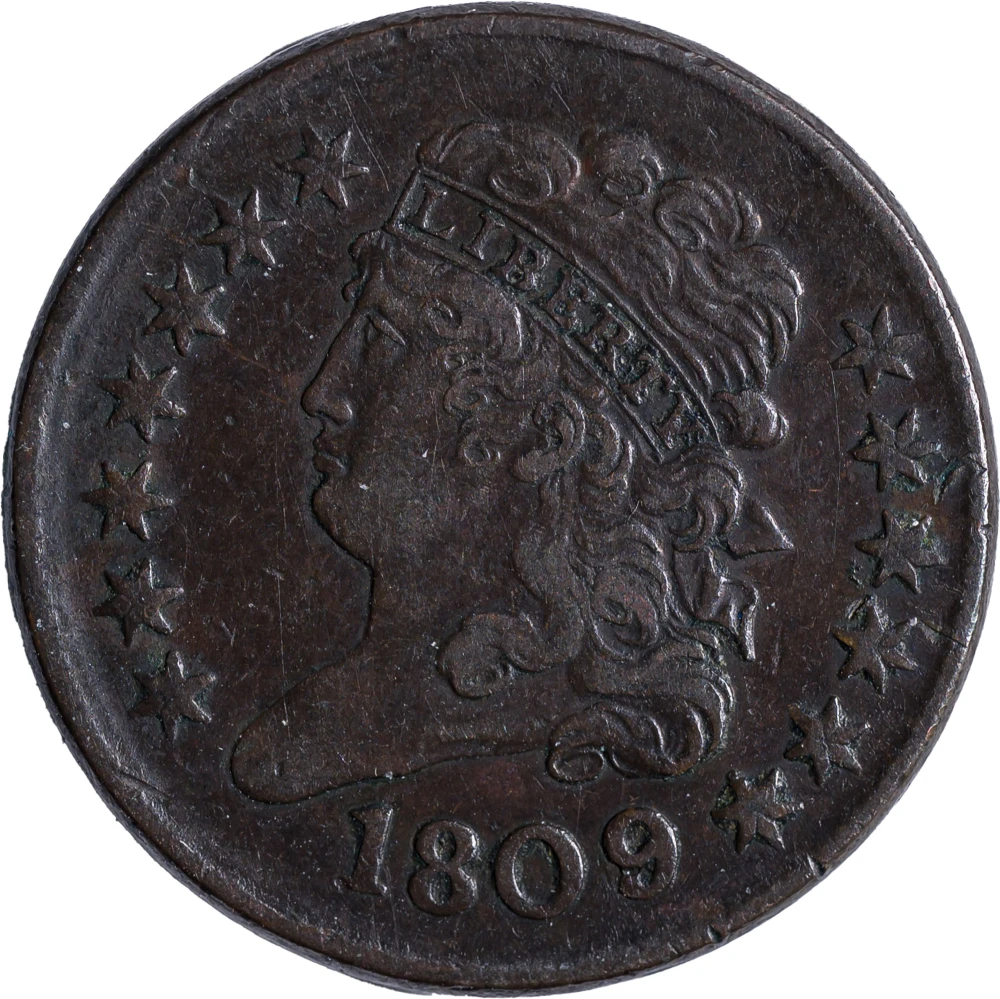 EF-40 1809/9 Half Cent