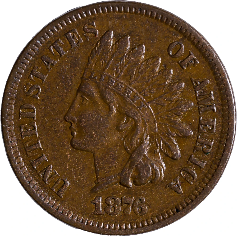 EF-40 1876 Indian Cent