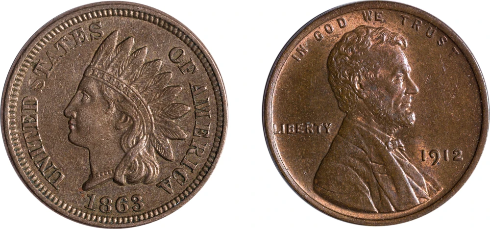 Original Indian and Lincoln Cent Pair