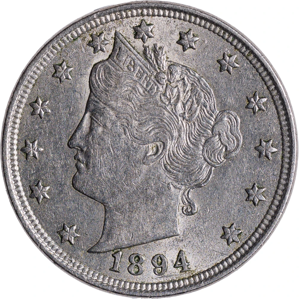 AU-50+ 1894 Liberty Nickel