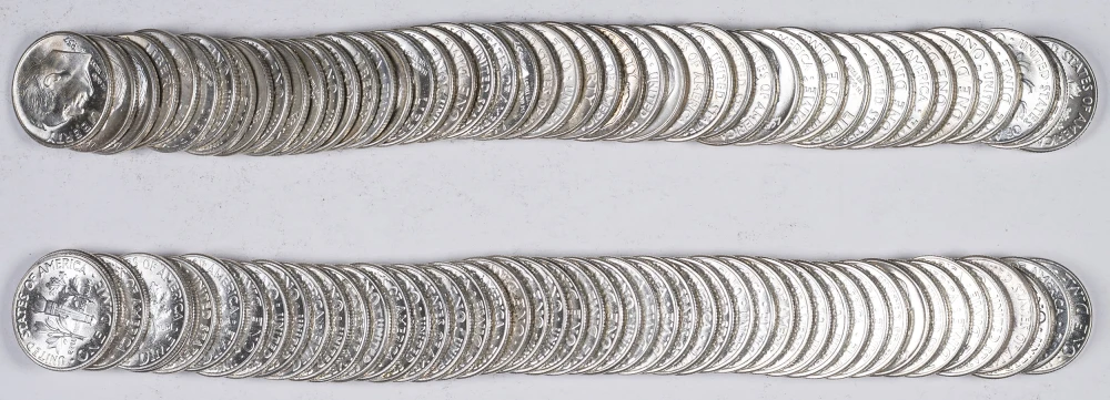 UNC 1957-P & D Roosevelt Dime Roll Duo