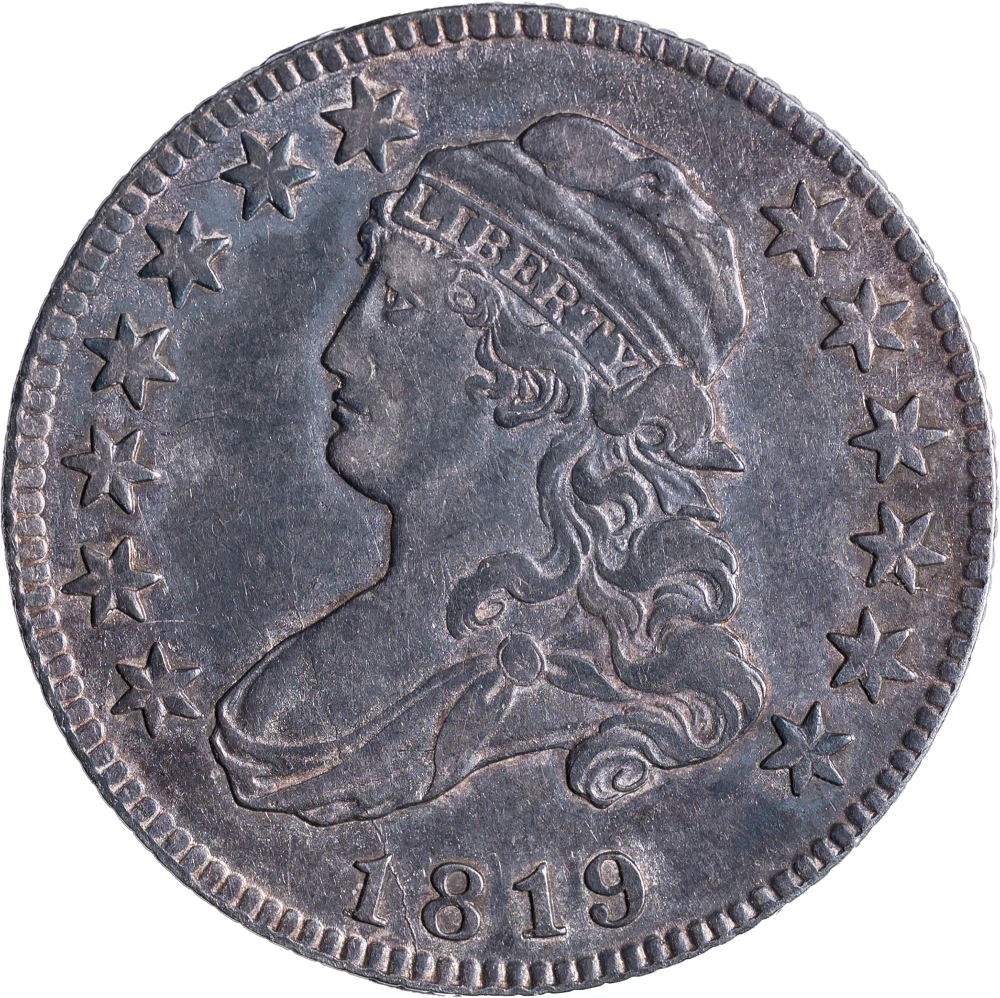EF-40+ 1819 Toned Capped Bust Quarter