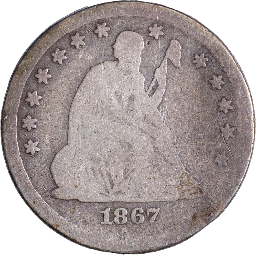 G-4 1867 Seated Quarter