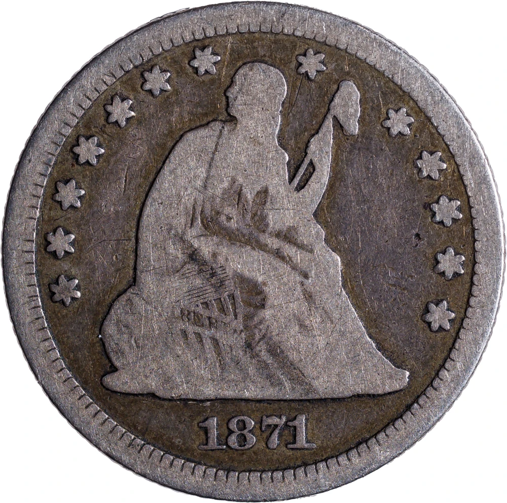 VG-8 1871  Seated Quarter