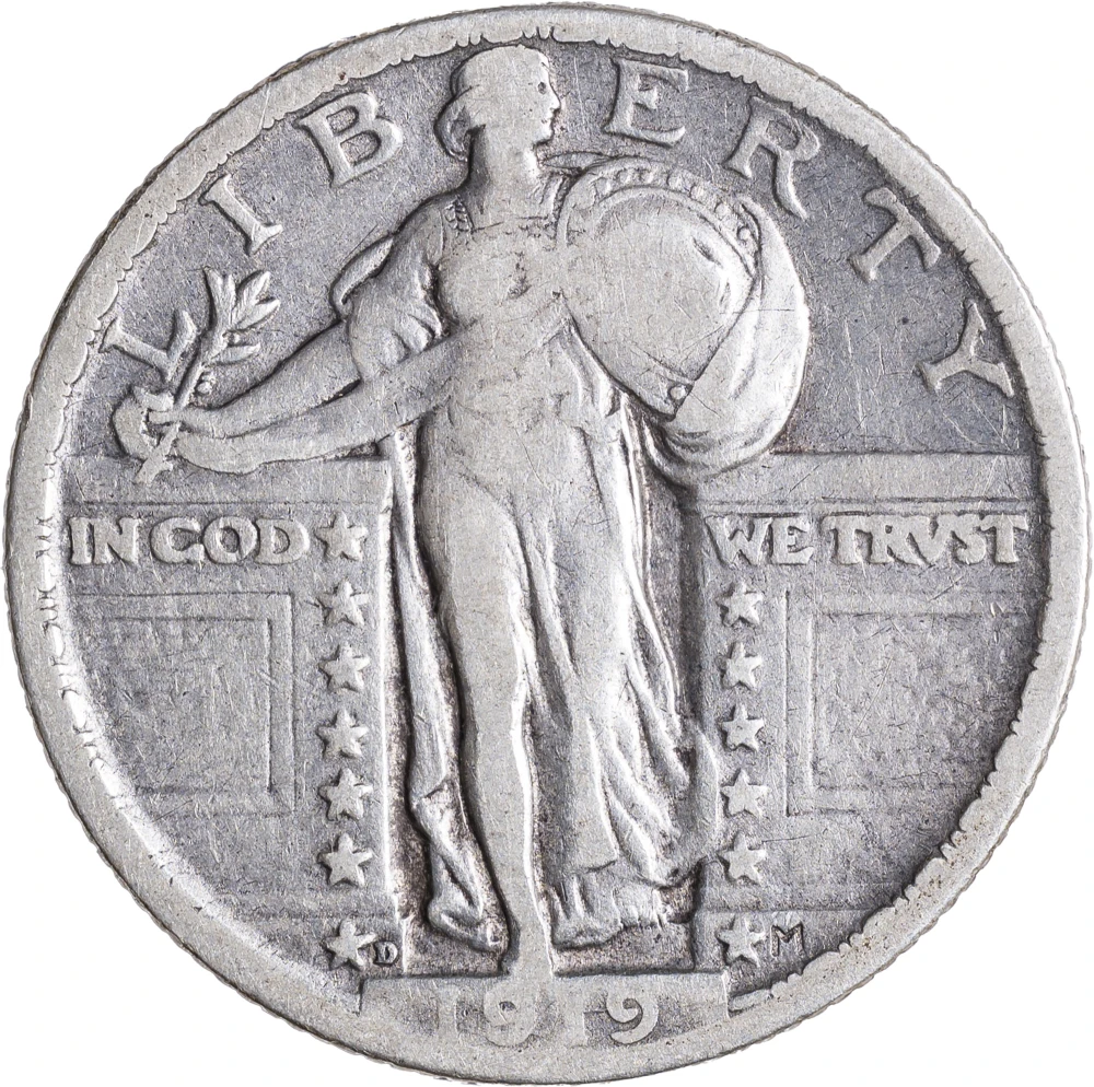 VF-20 1919-D Standing Liberty Quarter