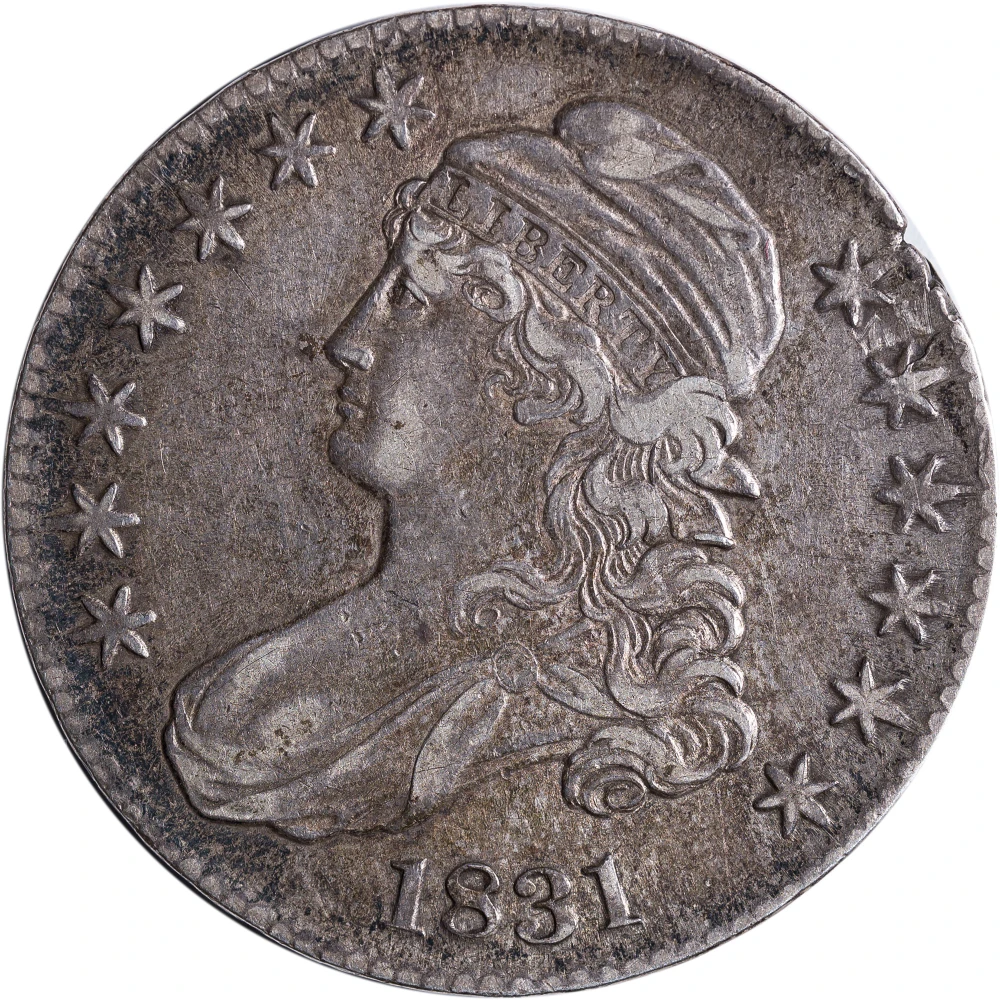 EF-40 1831 Bust Half Dollar Planchet Error