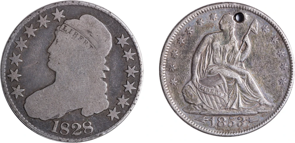Bust and Seated Half Pair