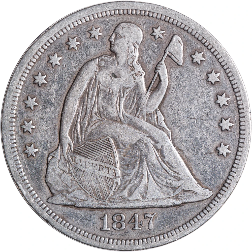 VF-20 1847 Seated Dollar