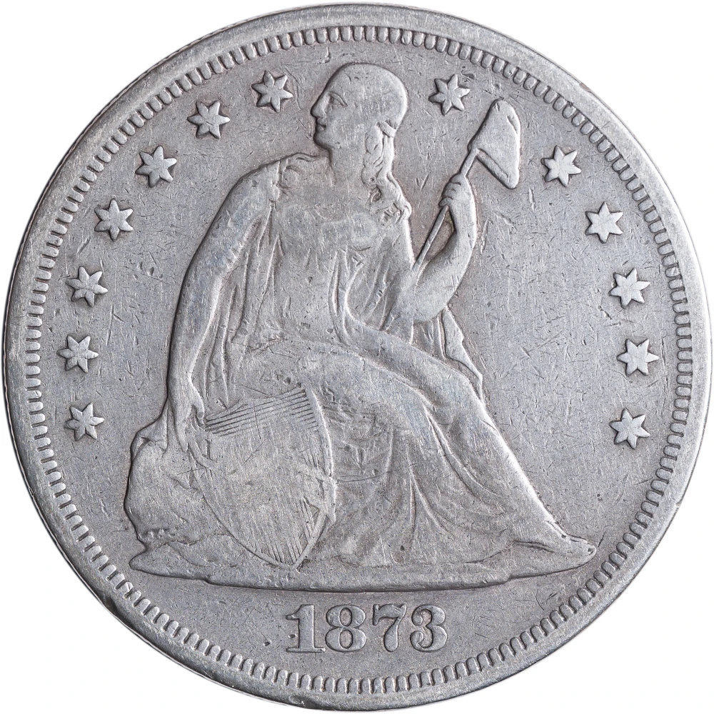 F-VF-15 1873 Seated Dollar