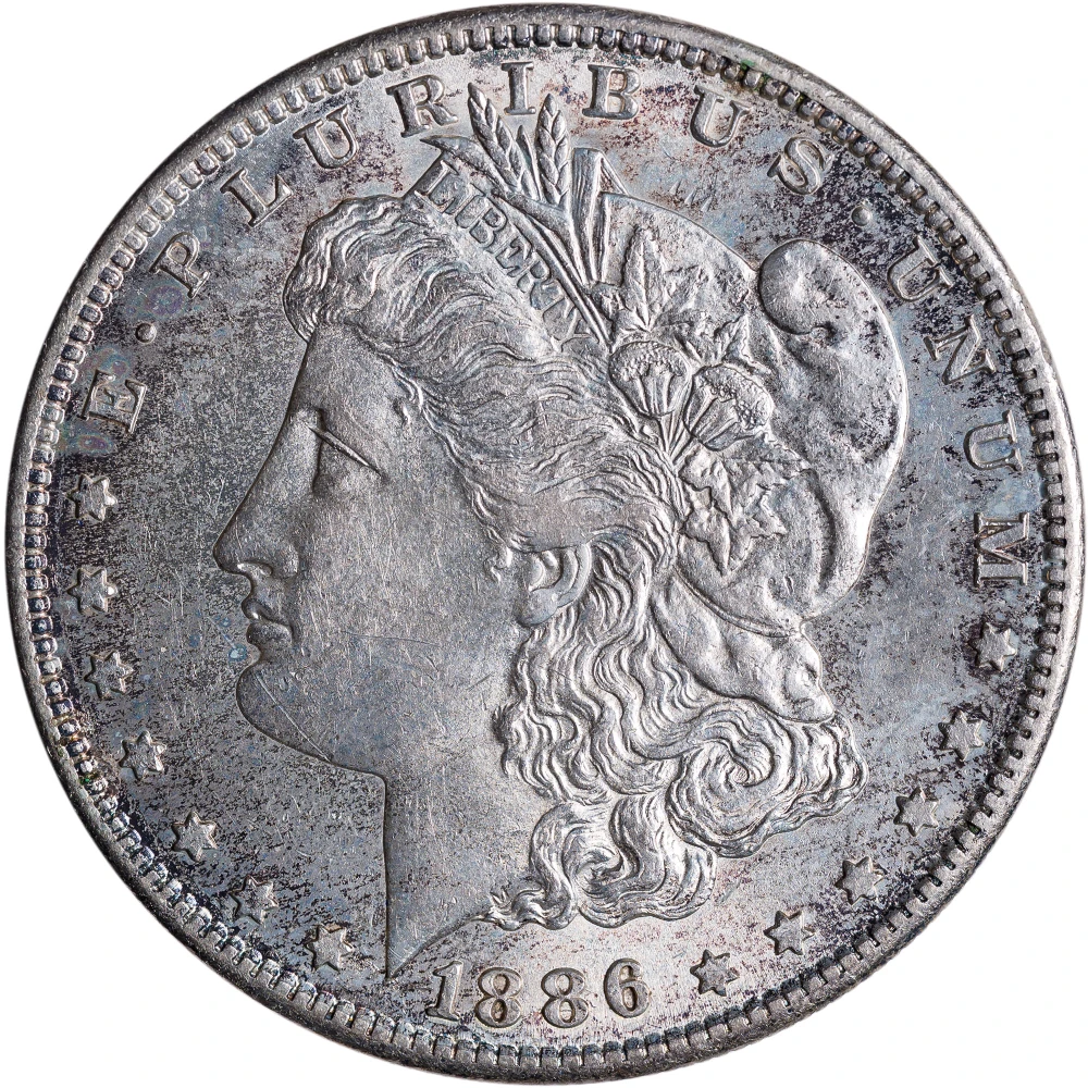MS-60 1886-S Morgan Dollar
