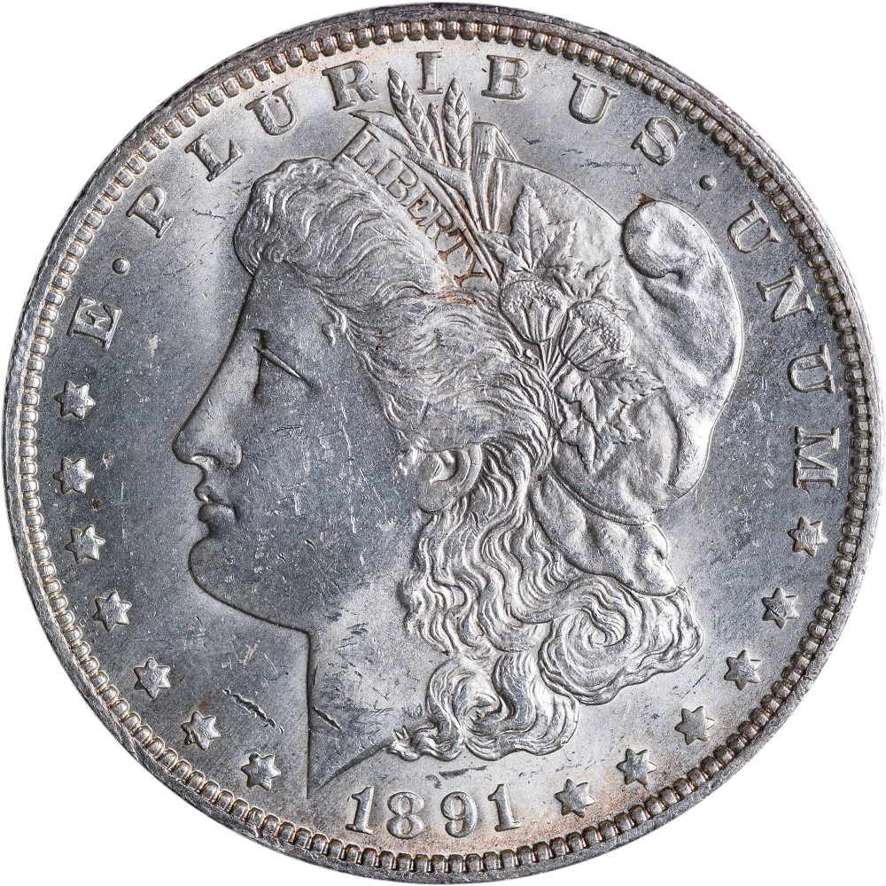 MS-60+ 1891-O Morgan Dollar