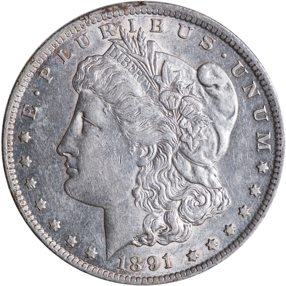 AU-50 1891-CC Morgan Dollar