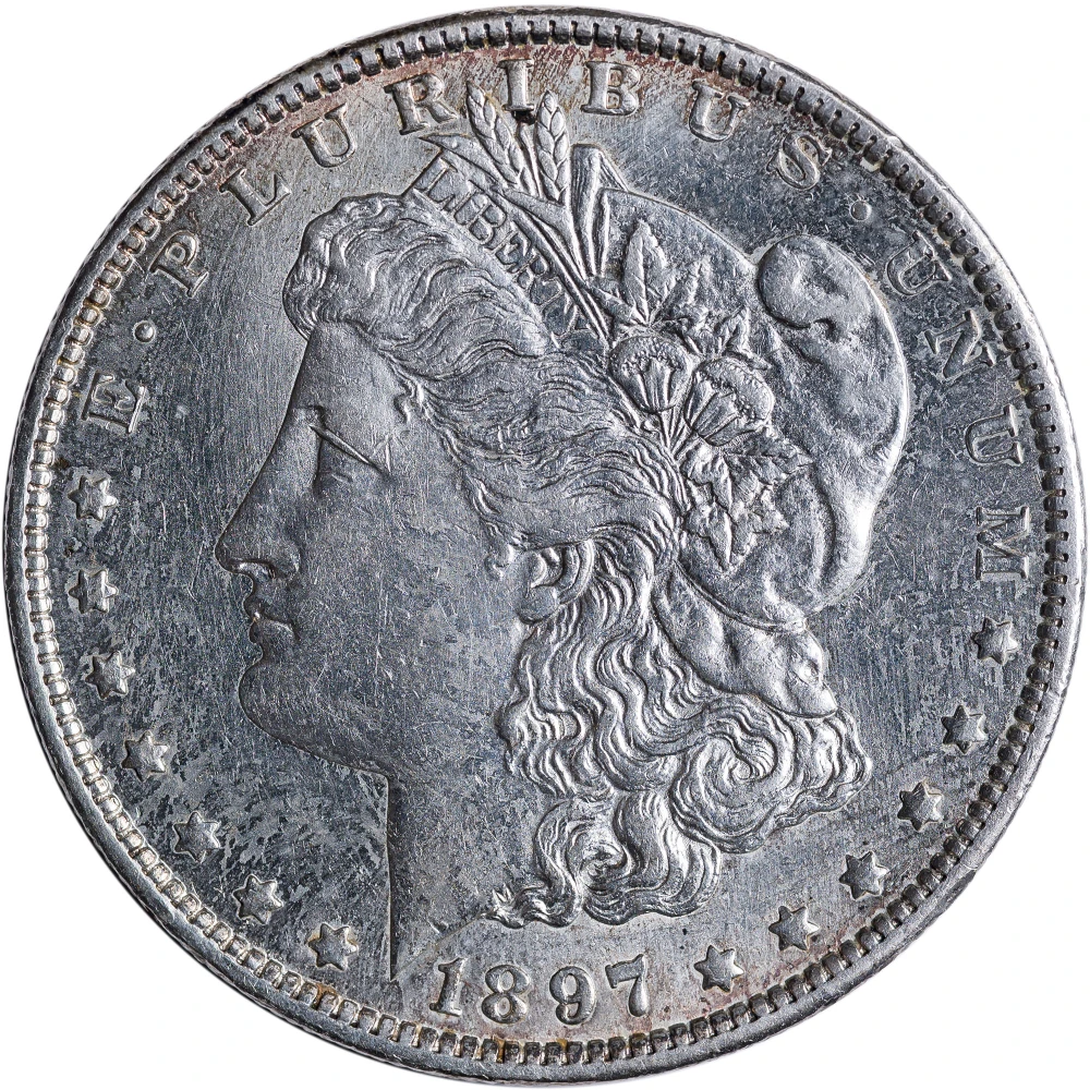 AU Details 1897-O Morgan Dollar