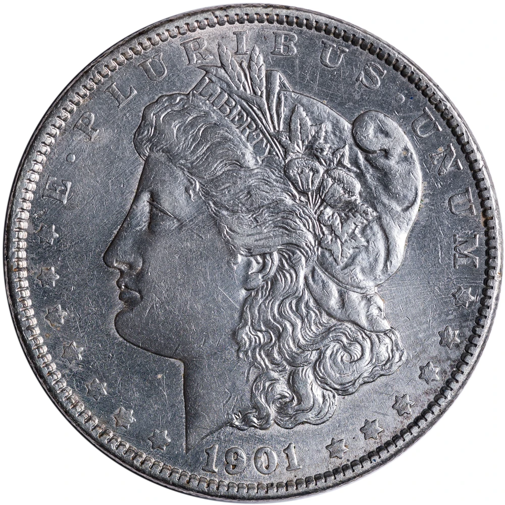 AU Details 1901 Morgan Dollar
