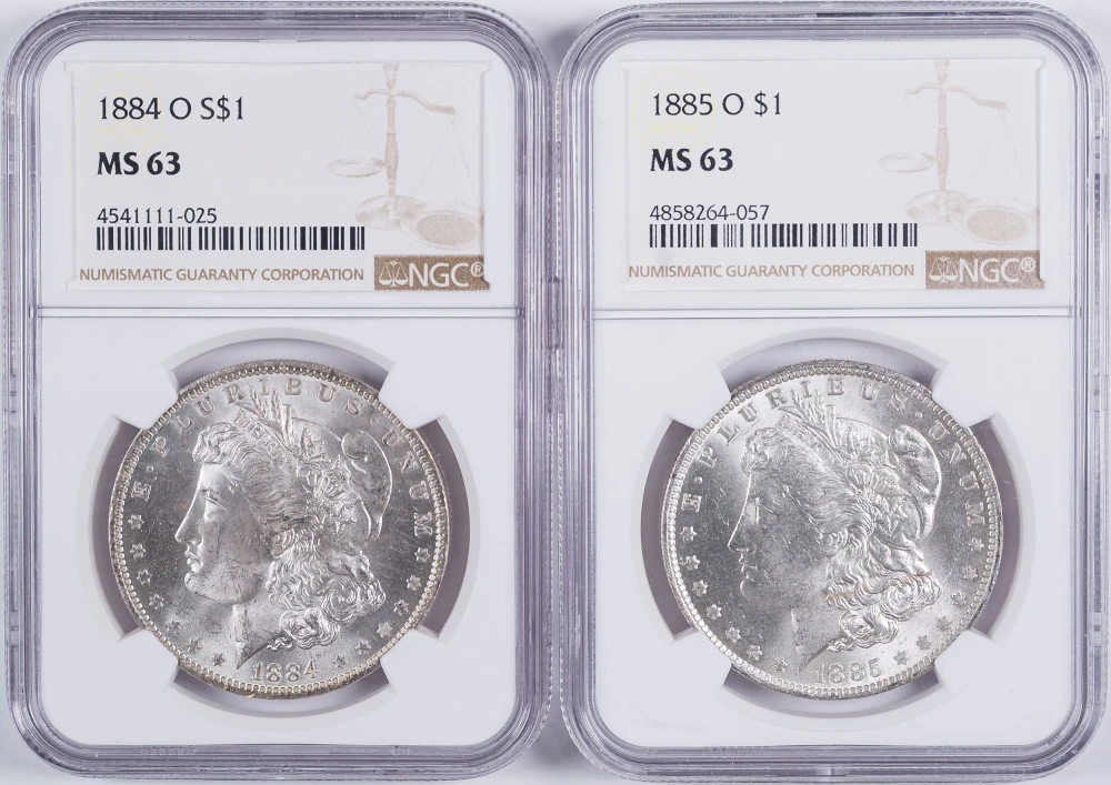 NGC-Certified Morgan Dollar Pair