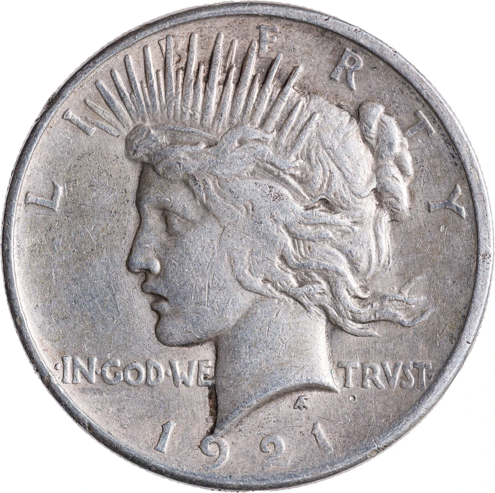EF Details 1921 Peace Dollar