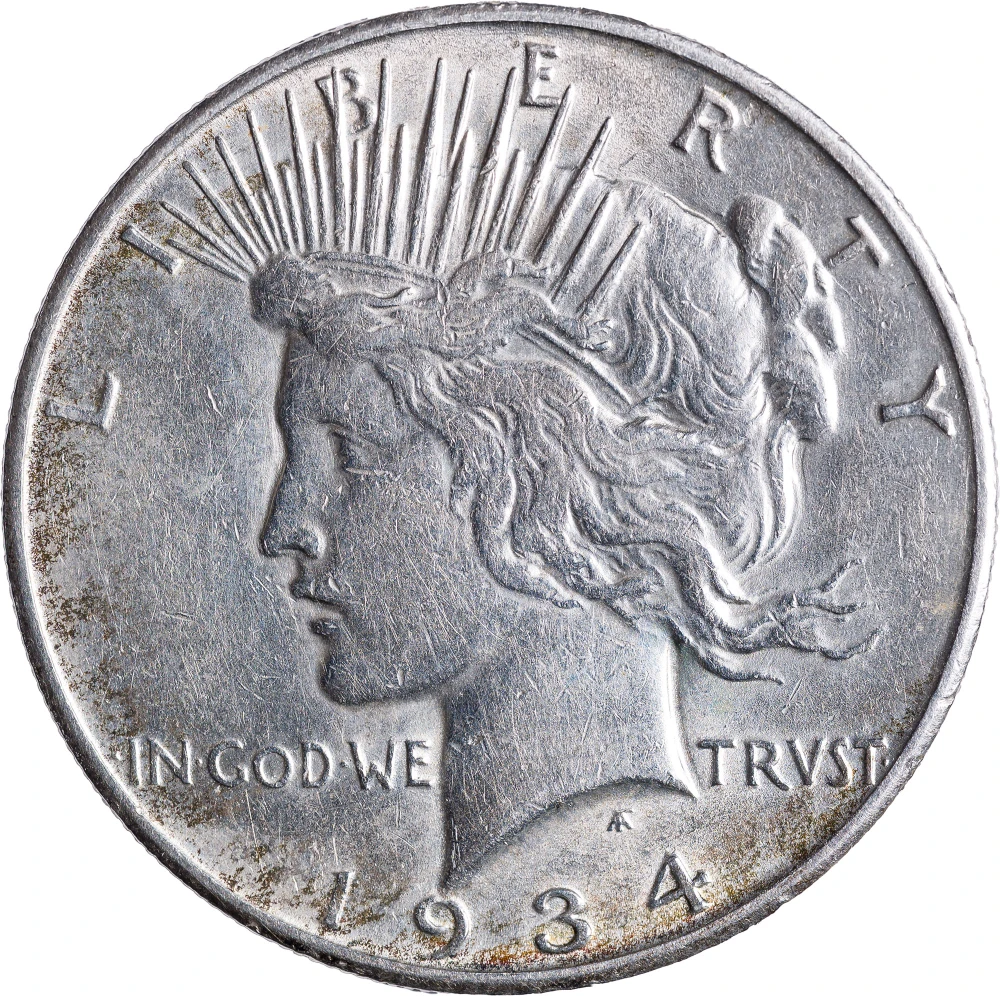 AU-50 Details 1934-S Peace Dollar