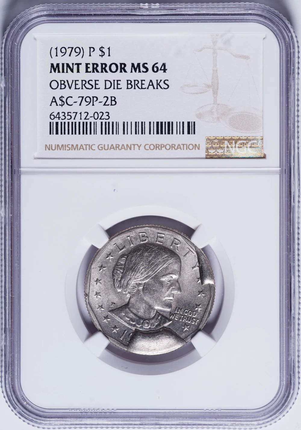 NGC MS-64 (1979) S.B.A $1 Error