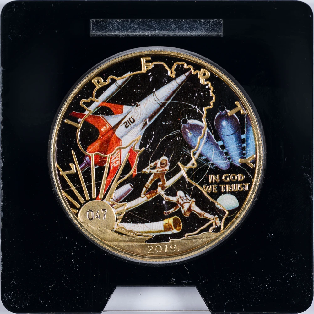 Enameled Space Scene 2019 American Eagle Dollar