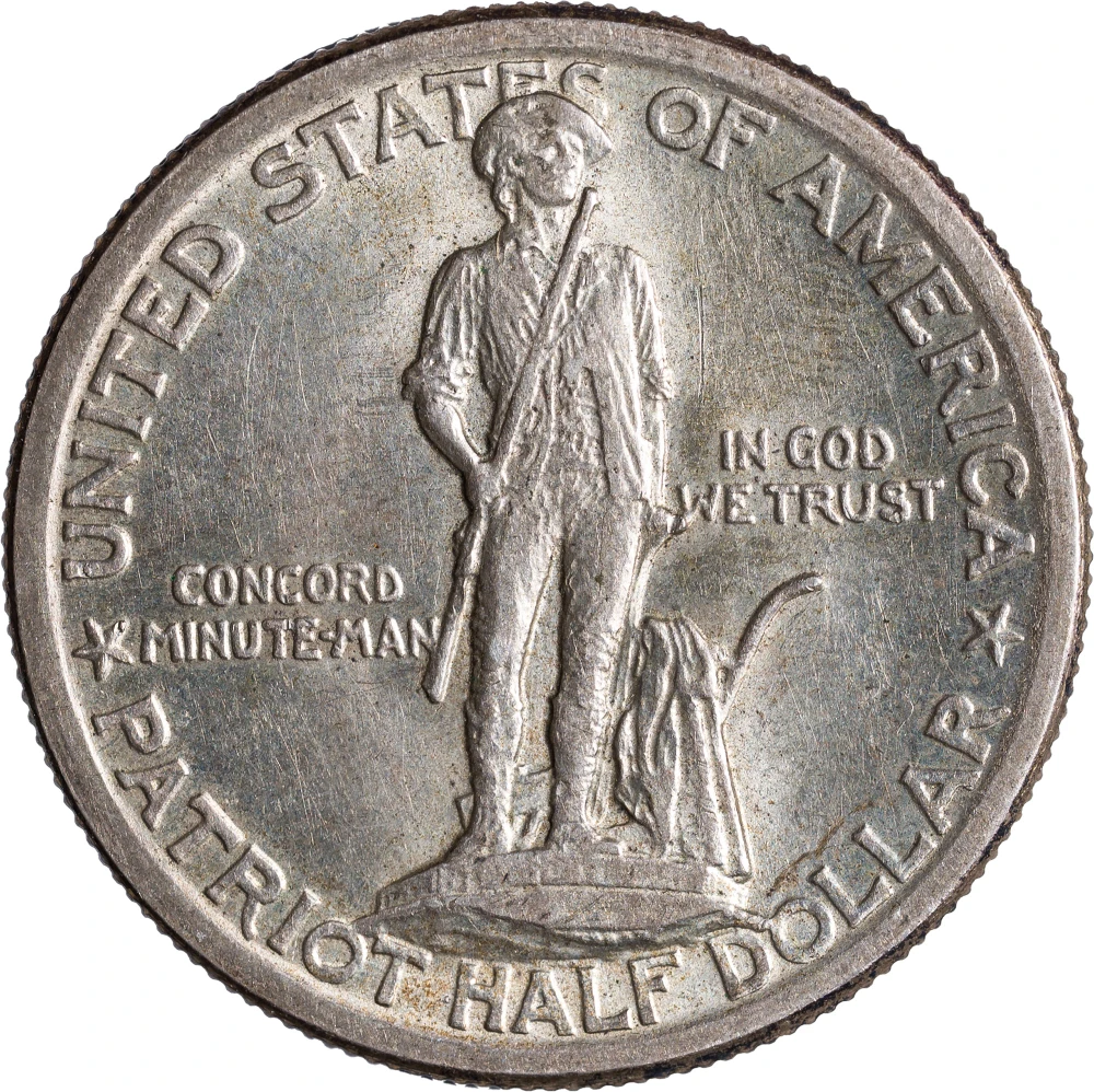 MS-62 Toned 1925 Lexington-Concord Half Dollar