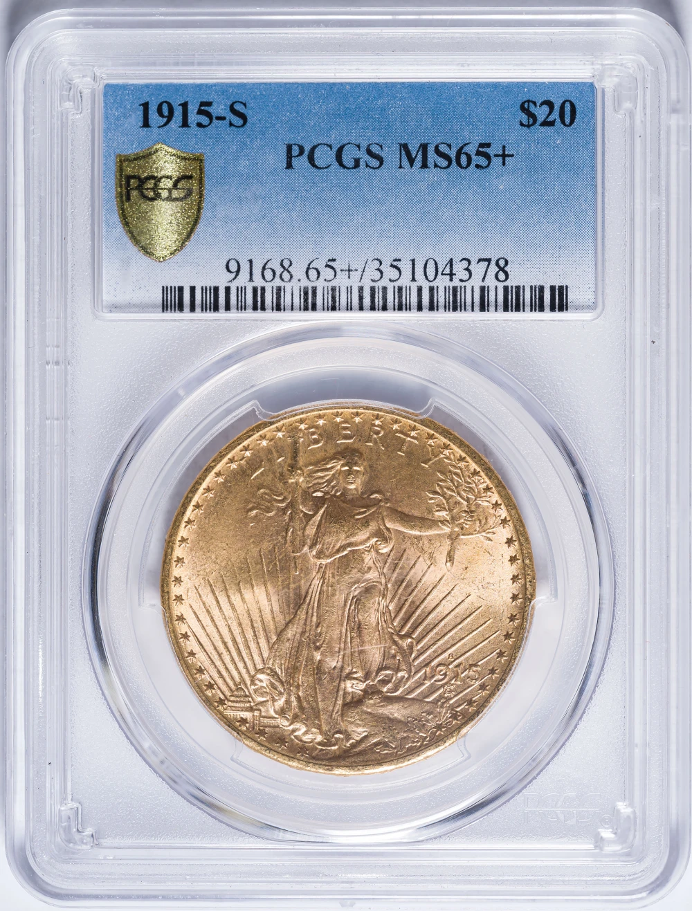 PCGS MS-65+ 1915-S $20 Gold St.Gaudens