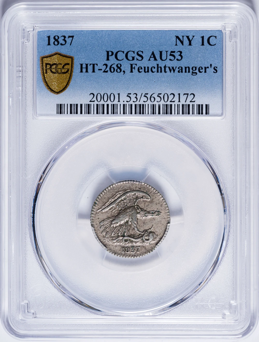 PCGS AU-53 Feuchtwanger's Cent